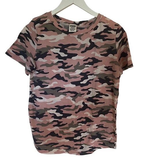 Pink Victoria’s Secret medium short sleeve pink white camo tshirts - Picture 1 of 6